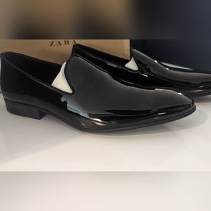 NWT Zara Men Black Tuxedo Dress Shoe SZ 42EU - New with Tags